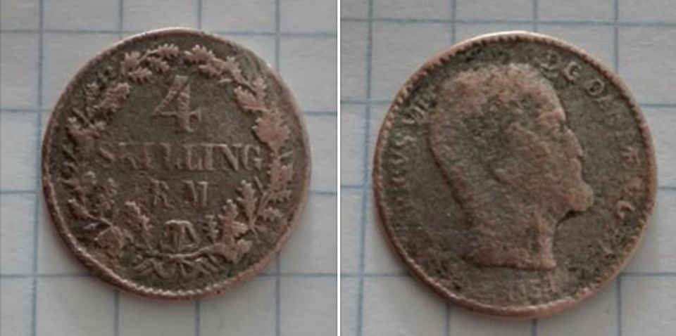 Duńska moneta z 1854 roku