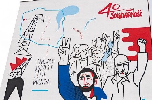 Mural upamiętniający 40. rocznicę powstania Solidarności odsłonięty